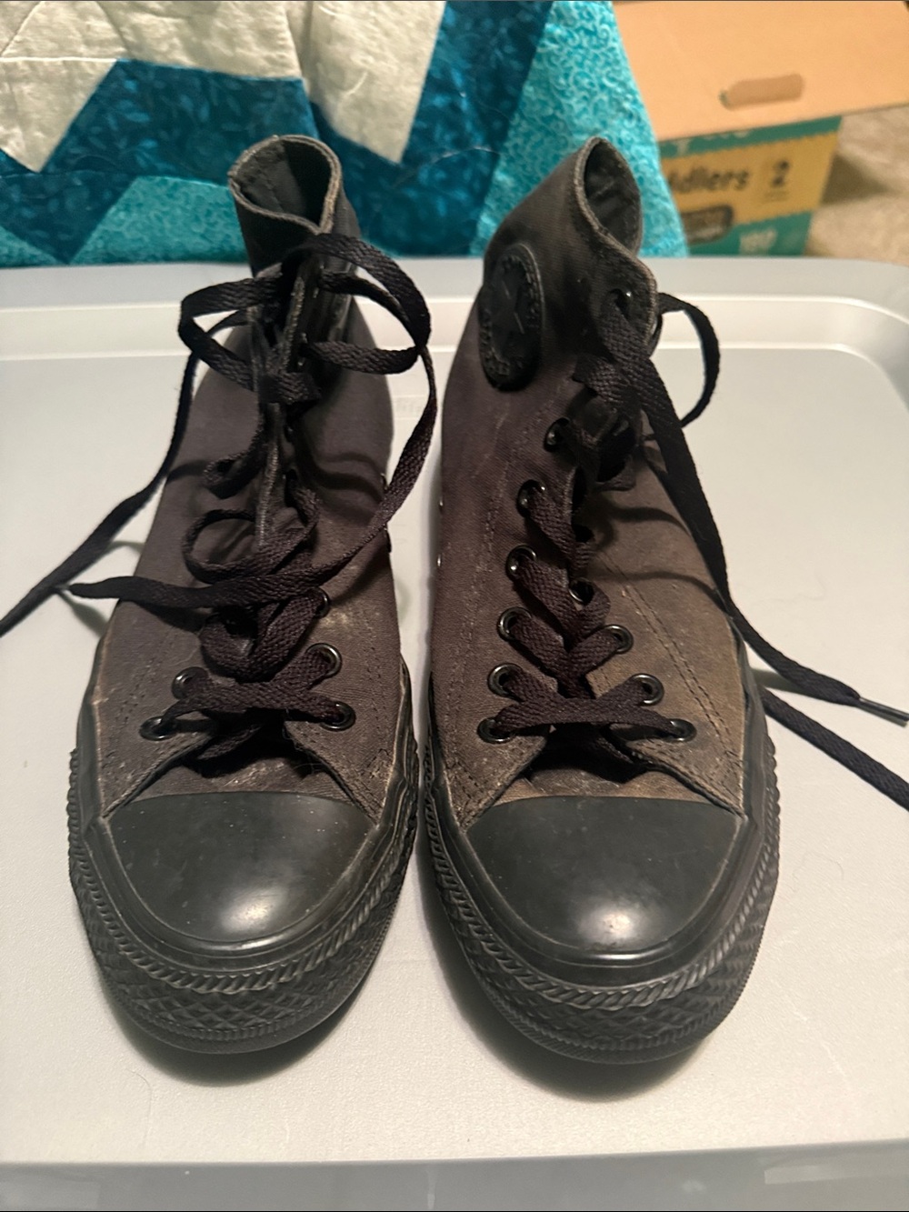 Black High-Top Canvas Sneakers